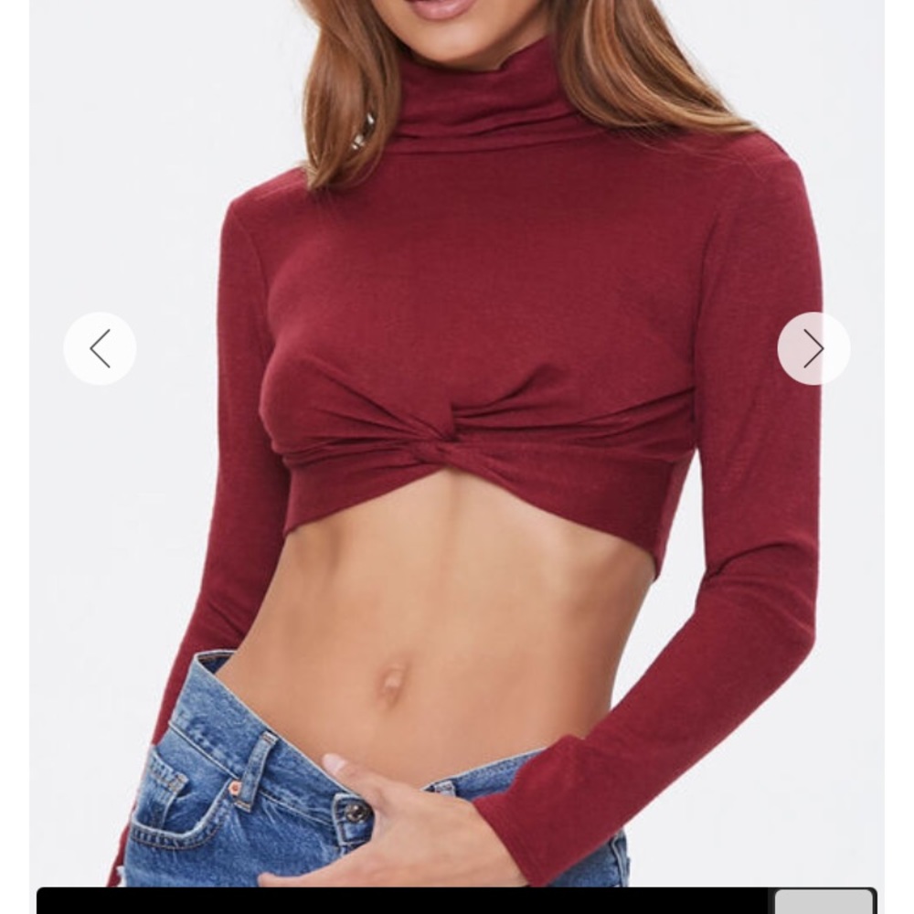 Cropped, twist detail, turtle neck sweater